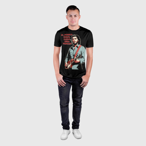 Мужская футболка 3D Slim с принтом Че Гевара с гитарой, вид сбоку #3