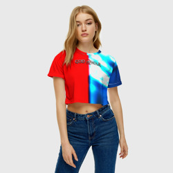 Женская футболка Crop-top 3D Бог войны броня - фото 2