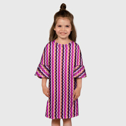 Детское платье 3D Тёмный розовы волнистый - фото 2
