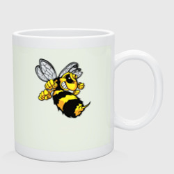 Кружка керамическая Бойцовая пчела  с кулаками и жалом 