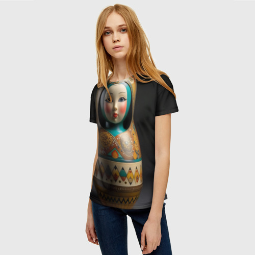 Женская футболка 3D Матрёшка от ai, цвет 3D печать - фото 3