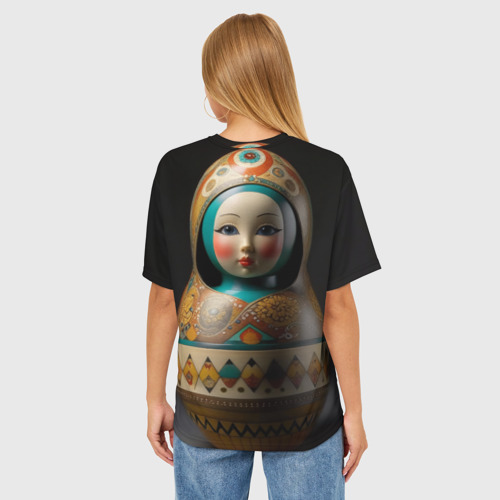 Женская футболка oversize 3D Матрёшка от ai, цвет 3D печать - фото 4