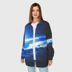 Женская рубашка oversize 3D Восход солнца в космосе - фото 2