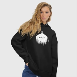 Женское светящееся худи Силуэт деда мороза в небе - фото 2