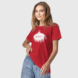 Светящаяся женская футболка Силуэт деда мороза в небе - фото 2