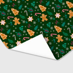 Бумага для упаковки 3D New year pattern with green background - фото 2