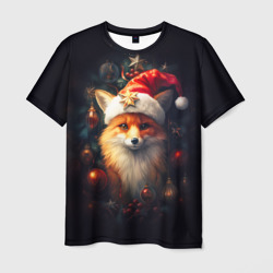 Мужская футболка 3D New year 's fox