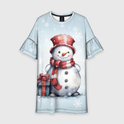 Детское платье 3D New Year's cute snowman