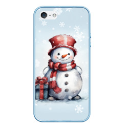 Чехол для iPhone 5/5S матовый New Year's cute snowman