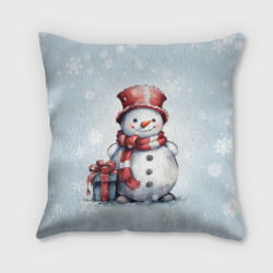 Подушка 3D New Year's cute snowman