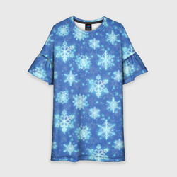 Детское платье 3D Pattern with bright snowflakes