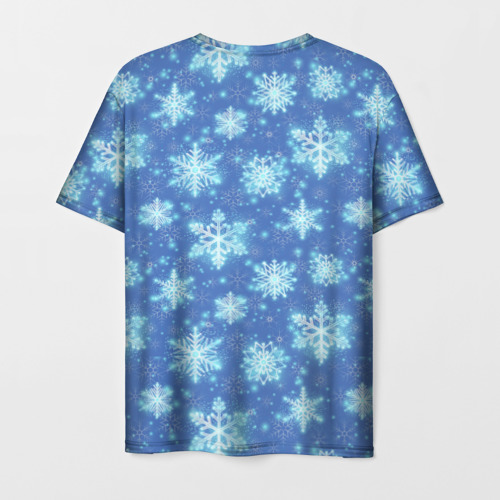 Мужская футболка 3D Pattern with bright snowflakes, цвет 3D печать - фото 2