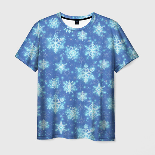 Мужская футболка 3D Pattern with bright snowflakes, цвет 3D печать