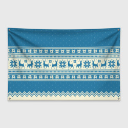 Флаг-баннер Sweater with deer on a blue background