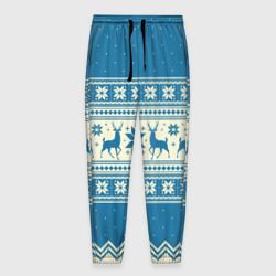 Мужские брюки 3D Sweater with deer on a blue background