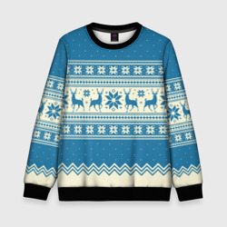Sweater with deer on a blue background – Детский свитшот 3D с принтом купить со скидкой в -35%