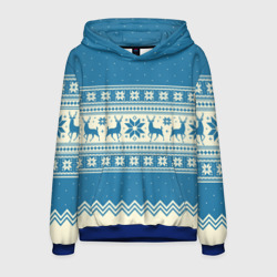 Мужская толстовка 3D Sweater with deer on a blue background