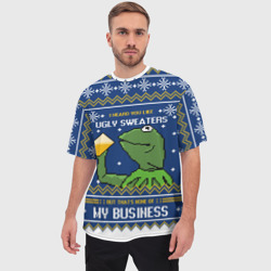 Мужская футболка oversize 3D I heard you like ugly sweaters - фото 2