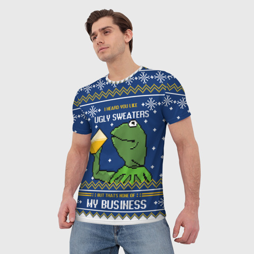 Мужская футболка 3D I heard you like ugly sweaters, цвет 3D печать - фото 3