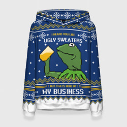 Женская толстовка 3D I heard you like ugly sweaters - Кермит