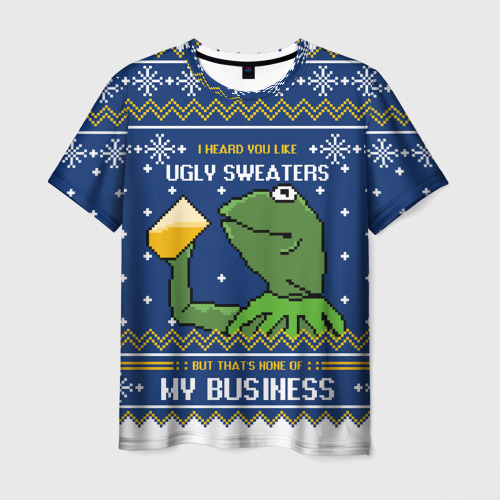 Мужская футболка 3D I heard you like ugly sweaters, цвет 3D печать