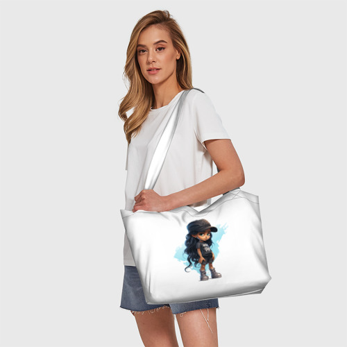 Пляжная сумка 3D Девочка из нейросети - фото 5