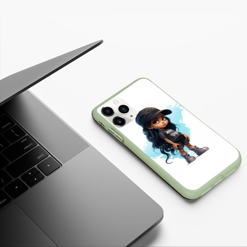 Чехол для iPhone 11 Pro матовый с принтом Девочка из нейросети, фото #5