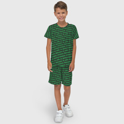 Детский костюм с шортами 3D Никаких брендов зелёный - фото 2