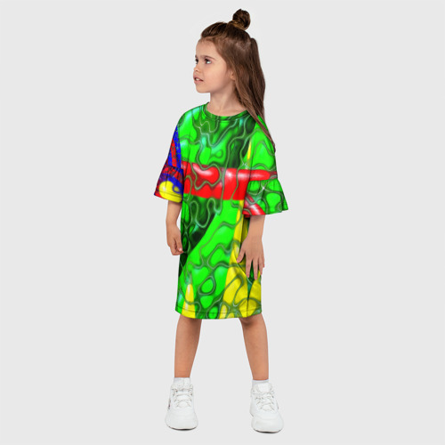 Детское платье 3D Кожаный рельеф, цвет 3D печать - фото 3