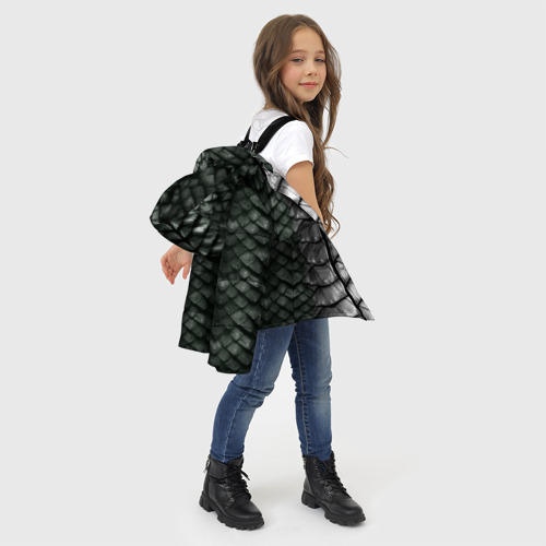 Зимняя куртка для девочек 3D с принтом Dragon scales armor, фото #4