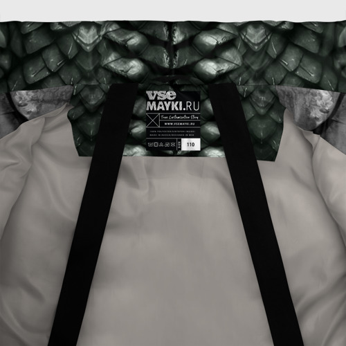 Зимняя куртка для девочек 3D с принтом Dragon scales armor, фото #5