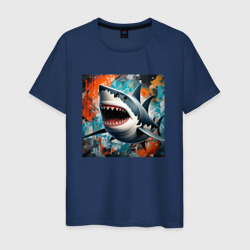 Мужская футболка хлопок Зубастая акула
