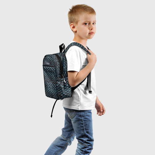 Детский рюкзак 3D с принтом Dragon scale pattern, вид сзади #1