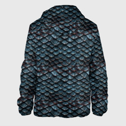 Куртка с принтом Dragon scale pattern для мужчины, вид сзади №1. Цвет основы: черный