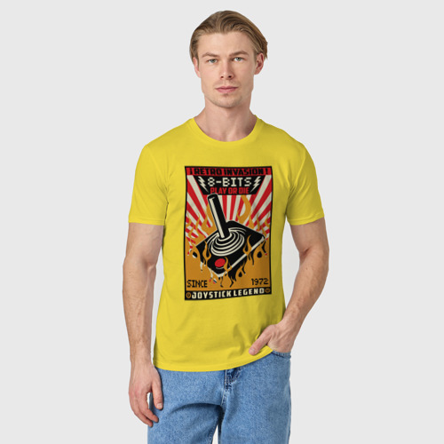 Мужская футболка хлопок Retro invasion - 8 bit legend , цвет желтый - фото 3