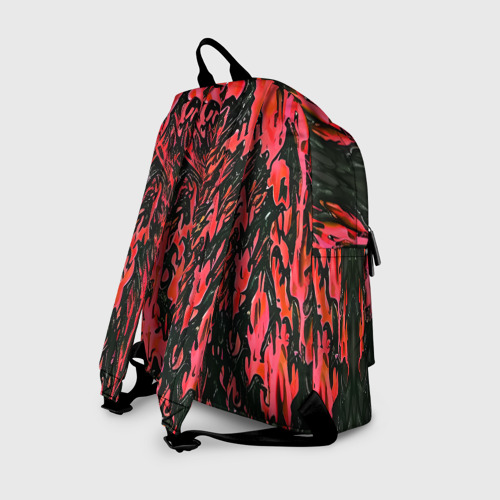 Рюкзак 3D с принтом Демонический доспех красный, вид сзади #1