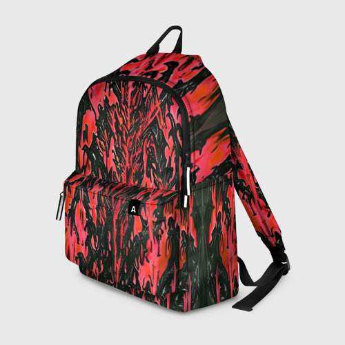 Рюкзак 3D с принтом Демонический доспех красный, вид спереди #2