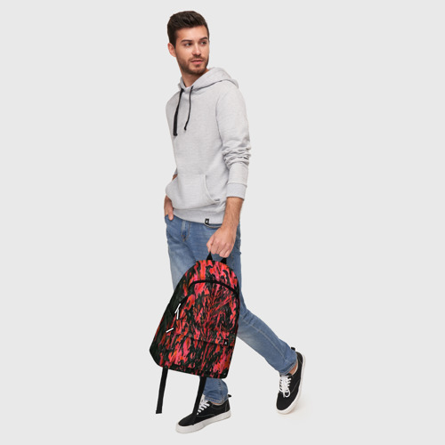 Рюкзак 3D с принтом Демонический доспех красный, фото #5