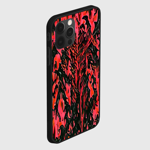 Чехол для iPhone 12 Pro с принтом Демонический доспех красный, вид сбоку #3