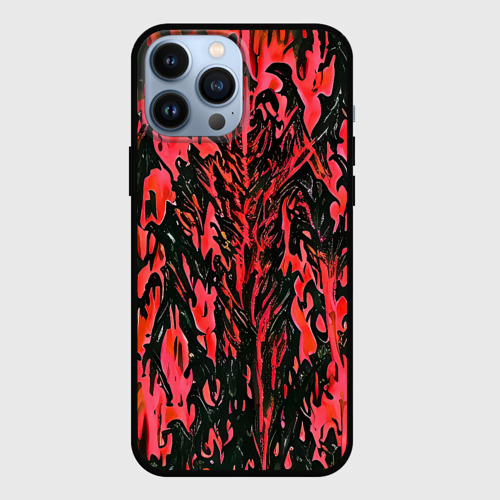 Чехол для iPhone 13 Pro Max с принтом Демонический доспех красный, вид спереди #2