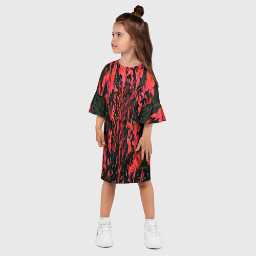 Детское платье 3D Демонический доспех красный, цвет 3D печать - фото 3