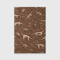 Обложка для паспорта матовая кожа Dinosaurs bones