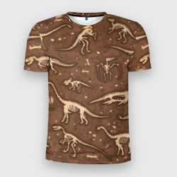Мужская футболка 3D Slim Dinosaurs bones