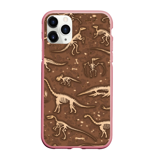 Чехол для iPhone 11 Pro Max матовый Dinosaurs bones, цвет баблгам