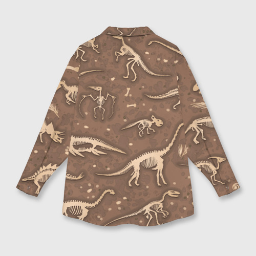 Женская рубашка oversize 3D Dinosaurs bones, цвет белый - фото 2