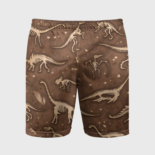 Мужские шорты спортивные Dinosaurs bones, цвет 3D печать