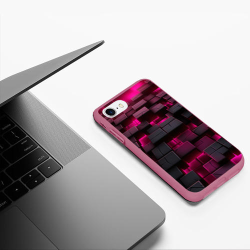 Чехол для iPhone 7/8 матовый с принтом Фиолетовые и черные камни, фото #5
