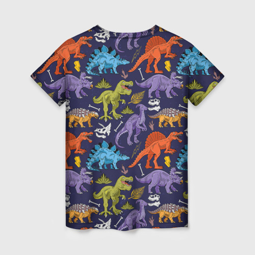 Женская футболка 3D Мультяшные динозавры , цвет 3D печать - фото 2