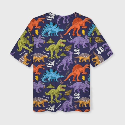 Женская футболка oversize 3D Мультяшные динозавры , цвет 3D печать - фото 2