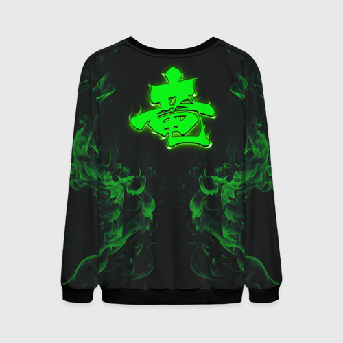 Мужской свитшот 3D Зеленый дракон с эффектом свечения, цвет черный - фото 2